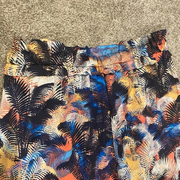RACHEL Rachel Roy Multicolor Palm Trees Tropical Tie Elastic Waist Pants Sz XS - Picture 8 of 8